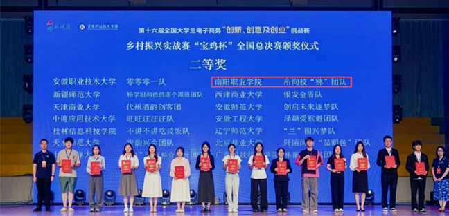 硬核实力!南阳职业学院斩获三创赛乡村振兴实战赛全国二等奖